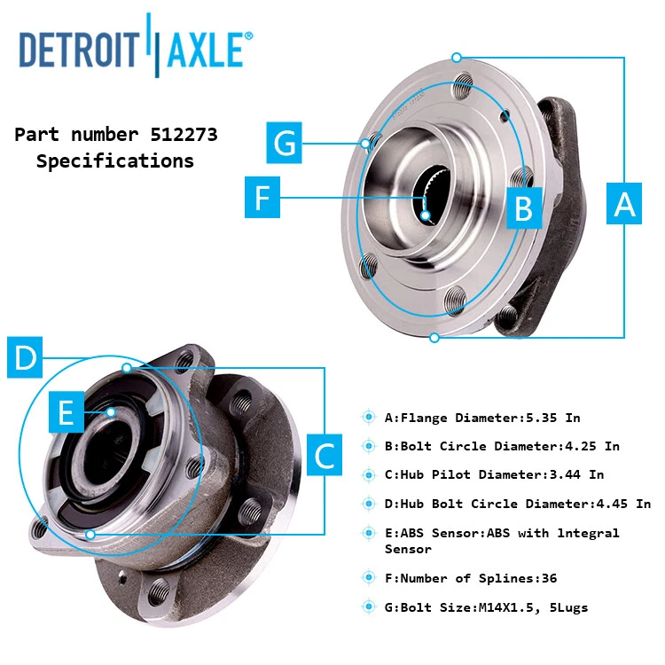 2 bujes de cojinete de rueda trasera para 2003 2004 2005 2006 2007 2008 - 2014 Volvo XC90 AWD Foto 3 de 4