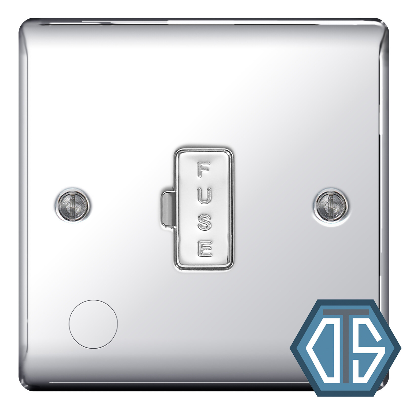 BG Nexus NPC55 Polished Mirror Chrome Unswitched Fused Spur with Flex Outlet