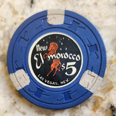 New El Morocco Casino $5.00 Chip - Vintage Las Vegas 1959