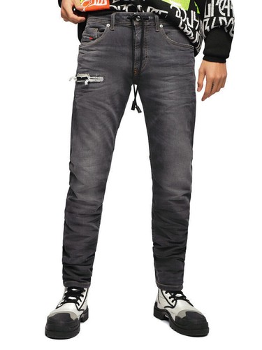 Diesel Mens Slim Fit Jogg Jeans Stretch Sweat Pants Black | Thommer CB-NE  069EM | eBay