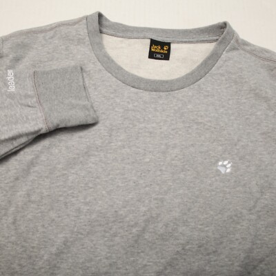 Jack Wolfskin Sweater Womens 2XL Gray Heather Kangaroo Pocket Crew Neck