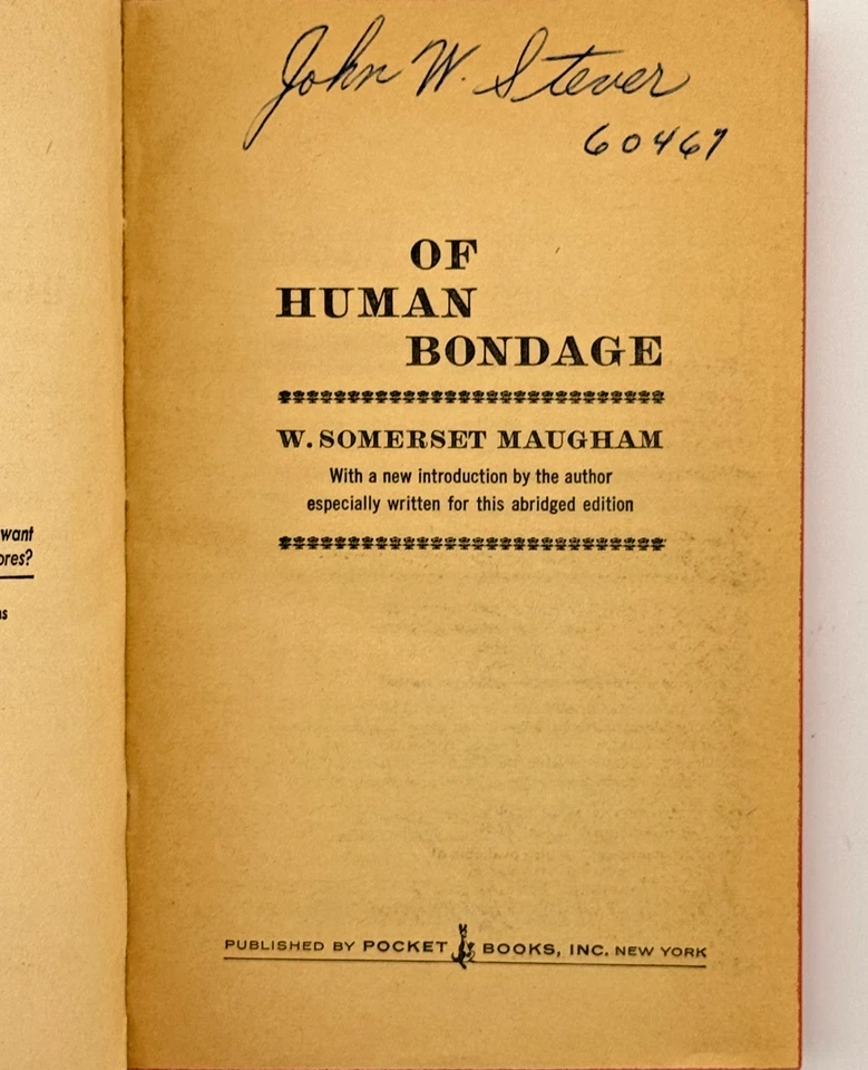 Of Human Bondage W. Somerset Maugham ABRIDGED, 1966 Pocket Books Inc. Paperback - Image 3 of 4