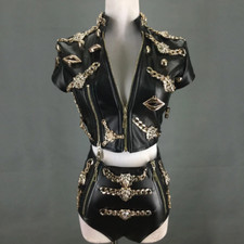 Nightclub Bar Singer Stage Costume Pole Dance Sexy Party Rave Hiphop Outfits