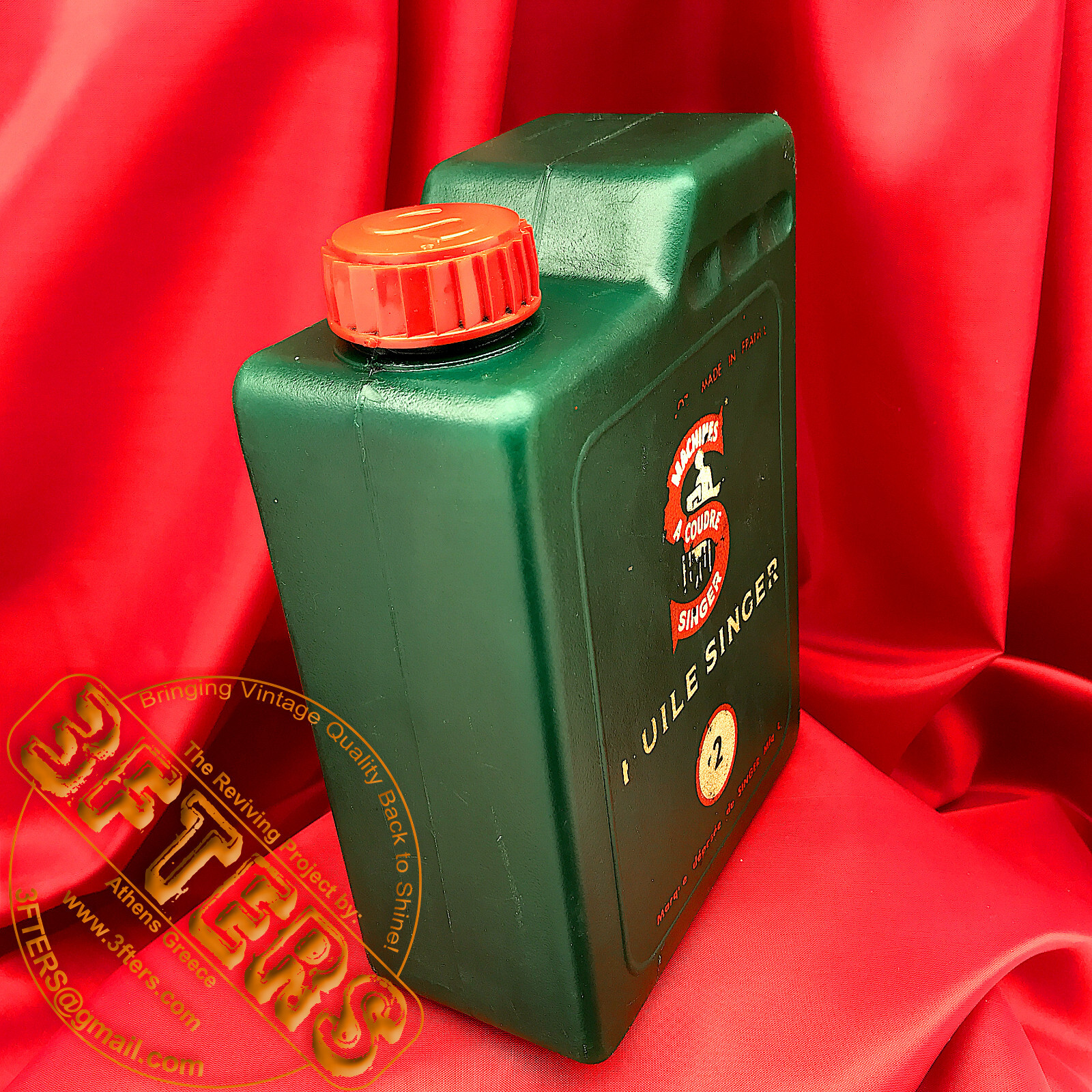 Vintage SINGER Sewing Machine Oil Container Large Plastic 1lt Can Oiler