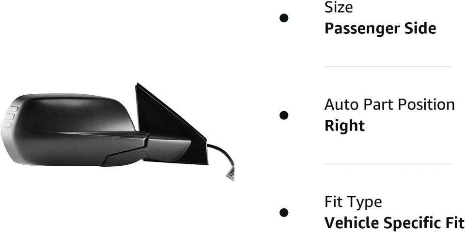 Espejo retrovisor lateral eléctrico plegable pasajero derecho derecho derecho para 07-11 Honda CR-V CRV Foto 4 de 4