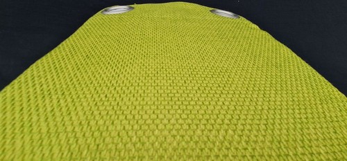 Par de cortinas de ojales forradas de diseño rico en textura verde lima/salvia para cestas - Imagen 3 de 6