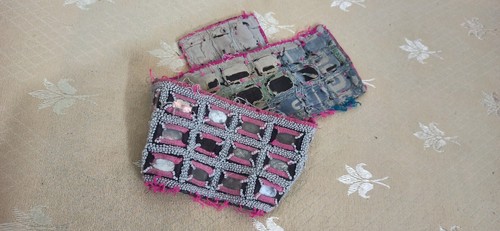 Handmade Black & Pink Kuchi Mirror Belt – Vintage Tribal Waistband for Boho Wear - Picture 4 of 4