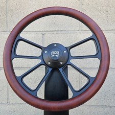14 Black 4 Spoke Steering Wheel W Worn Burgundy Vinyl Half Wrap Fs Horn 14 Black 4 Spoke Steering Wheel W Worn Burgundy Vinyl Half Wrap Fs Horn