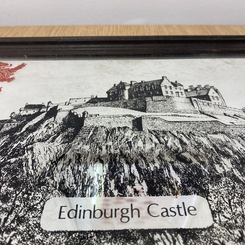 Edinburgh Castle Souvenir Spiegel Vintage 33 x 23 cm Mahagoni Rahmen - Bild 2 von 7
