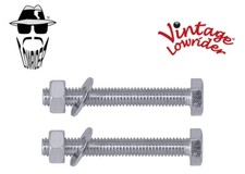 2 (TWO) VINTAGE LOWRIDER REPLACEMENT CHROME FENDER BICYCLE BOLT, NUT & WASHER.