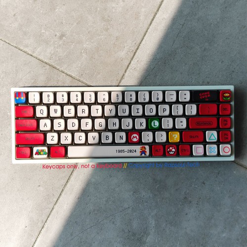 Juego de teclas Mario rojas PBT tintes translúcidos para teclados mecánicos Cherry MX - Imagen 4 de 11