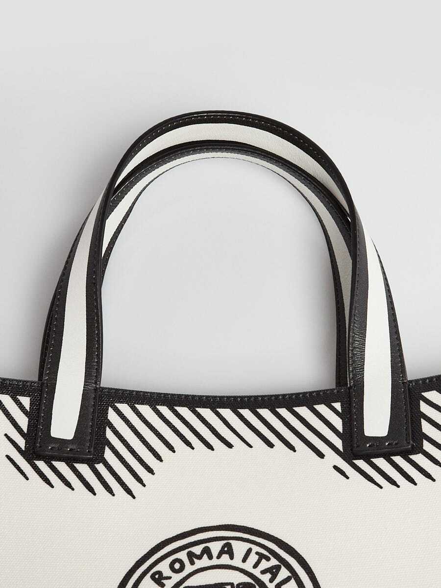 Fendi White/Black Coated Calfskin Joshua Vides By the Way