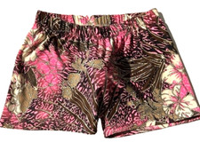 HE Mens Pink Floral Print Swim Trunk Shorts Brief Swimsuit sz S