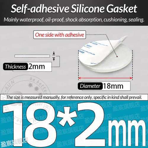 Solid Round Self Adhesive Silicone Pad Disc Sheet Gaskets Ø 5-150mm Thick 1-10mm - Picture 66 of 251