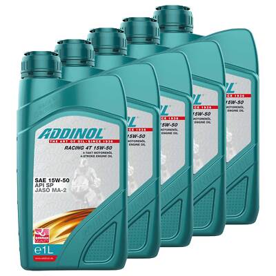Motoröl ADDINOL Racing 4T SAE 15W-50 5 X 1 Liter für Aprilia BMW Ducati KTM MZ 