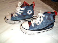 2 Pair Converse Infant Hightops size 3 and 5 easy closure for easy slip on