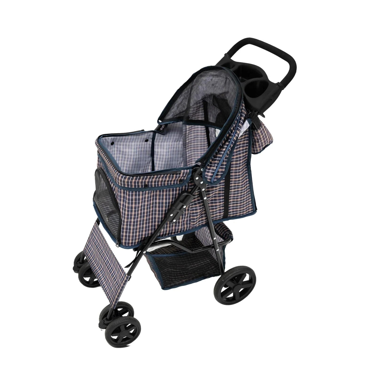 Pet Stroller Pushchair & Caddy Bag Organiser Detachable Blue