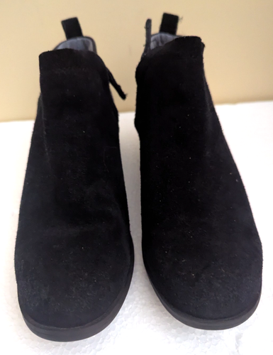 Toms Deia Damen-Bootie Größe 7,5 | schwarzes Wildleder & Wolle | seitlicher Reißverschluss | Stiefeletten - Bild 3 von 12
