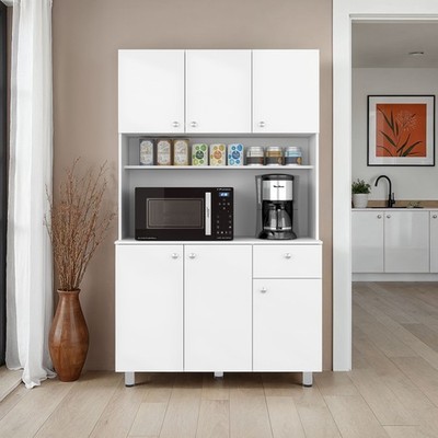 Lehr Pantry Cabinet with Ample Storage, Spacious Shelves, and 6 Doors-1 Drawer