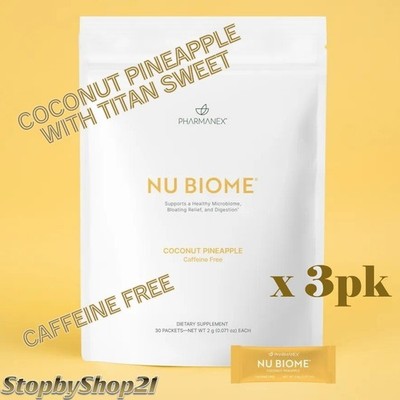 [3pk]Nu Skin NuSkin Pharmanex Nu Biome CAFFEINE FREE Coconut Pineapple Exp 08/27