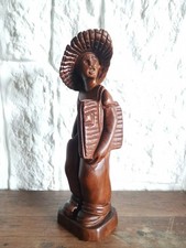 mexikanische Holzskulptur, Kunstmaler mit Kunstmappe, 70er Jahre, Nachlass