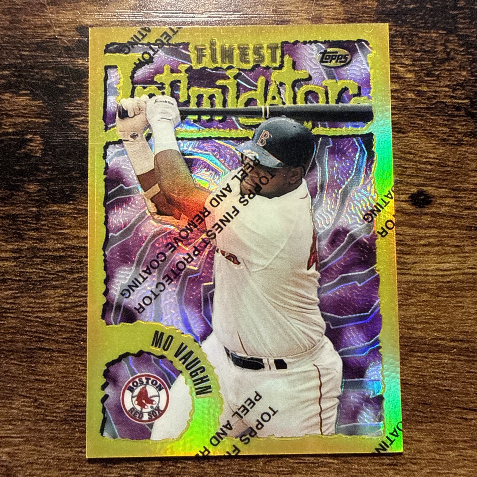 1996 Topps Finest Mo Vaughn #64 Intimidators Gold Refractor SP Red Sox