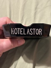 HOTEL ASTOR NYC VINTAGE BLACK GLASS ART DECO ASHTRAY. CIRCA 1935
