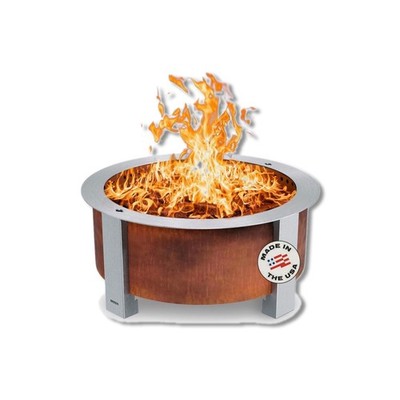 Breeo X Series 30 30 in W Corten Steel Outdoor Round Wood Fire Pit BR-X30P