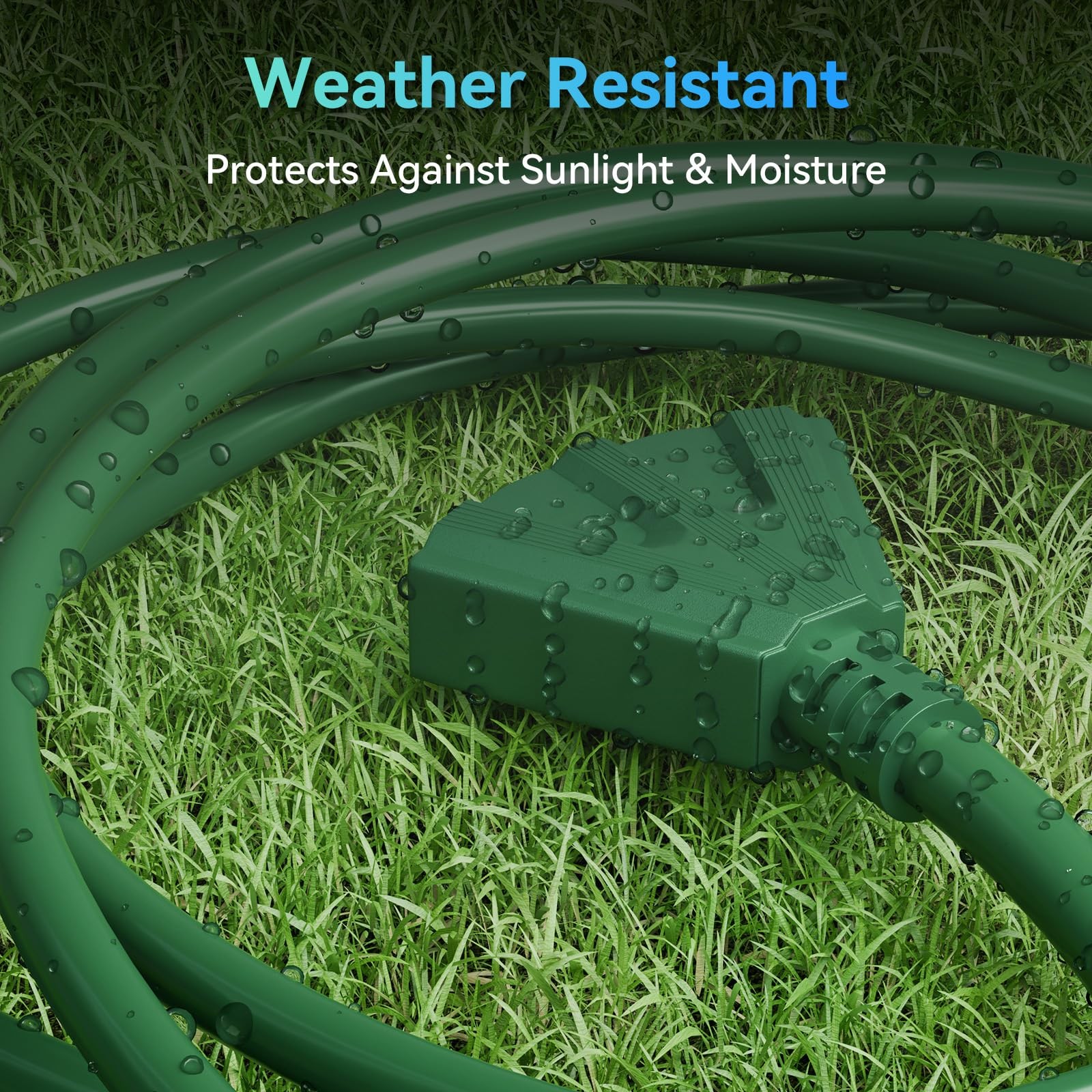 New K KASONIC - 25 Ft Extension Cord with 3 Outlets, UL Listed 16/3 SJTW, 3-Wire