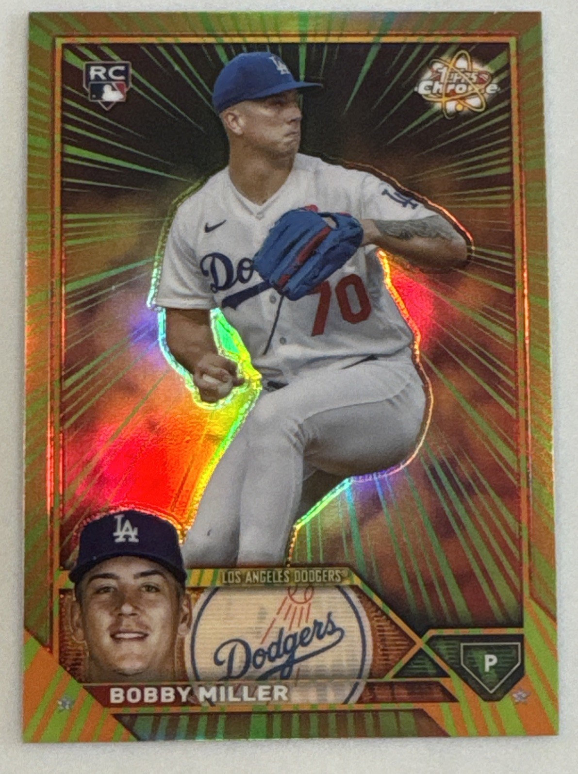 2023 Topps Chrome Update #RR-25 Bobby Miller Radiating Rookies RC Dodgers Clean