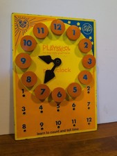 Vintage 1972 Playskool Learning Play Clock Wo...