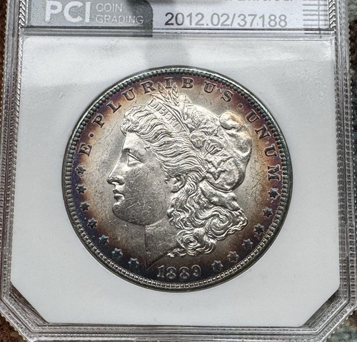 Monster Toned 1889-P 🇺🇸 Morgan 1 $ Dollar Silber PCI 66 MS BU 64 Unc - Bild 4 von 7
