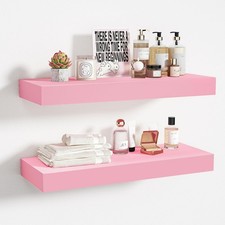 BAMEOS Pink Floating Shelves for Wall, 16" x 6" Wall 16x6,
