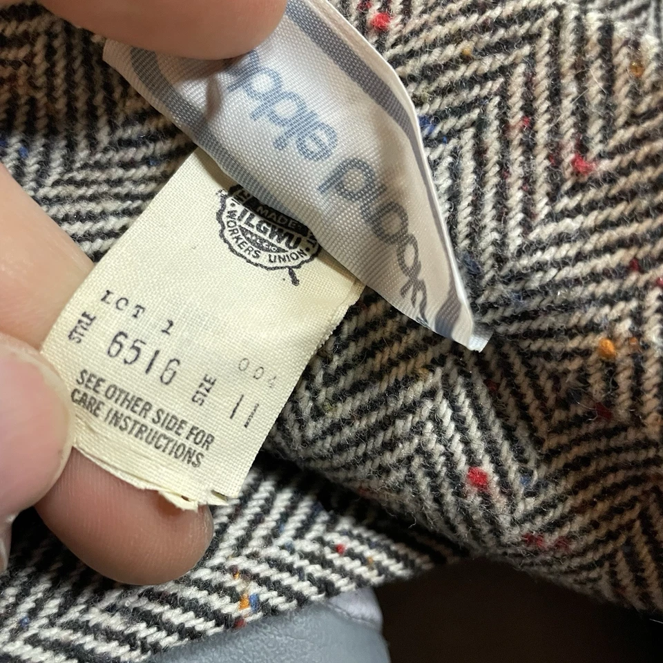 Vintage 70s Bobbie Brooks Wide Leg Bottom Pants Tweed Herringbone 28x24 Size 11 - Image 4 of 4