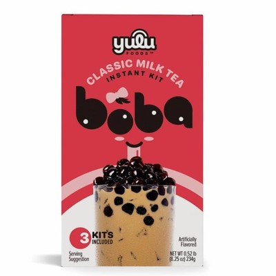 Yulu Instant Boba Classic Milk Tea, Bubble Tea Kit, 3 Drinks