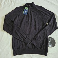 FootJoy HalfZip Golf Sweater Black Wool Blend Men's Size Small