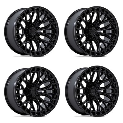 Set 4 20'' Fuel 1PC FC869 Sigma Blackout Gloss Black Lip 20x9 Wheels 6x5.5 01mm
