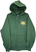 Vintage Russell Hoodie Mens XL Green Full Zip Up Faded Made in USA 90s