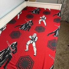 Star Wars VII Twin Sheet Set Force Awakens Stormtrooper Flat Fitted Red Kylo Ren