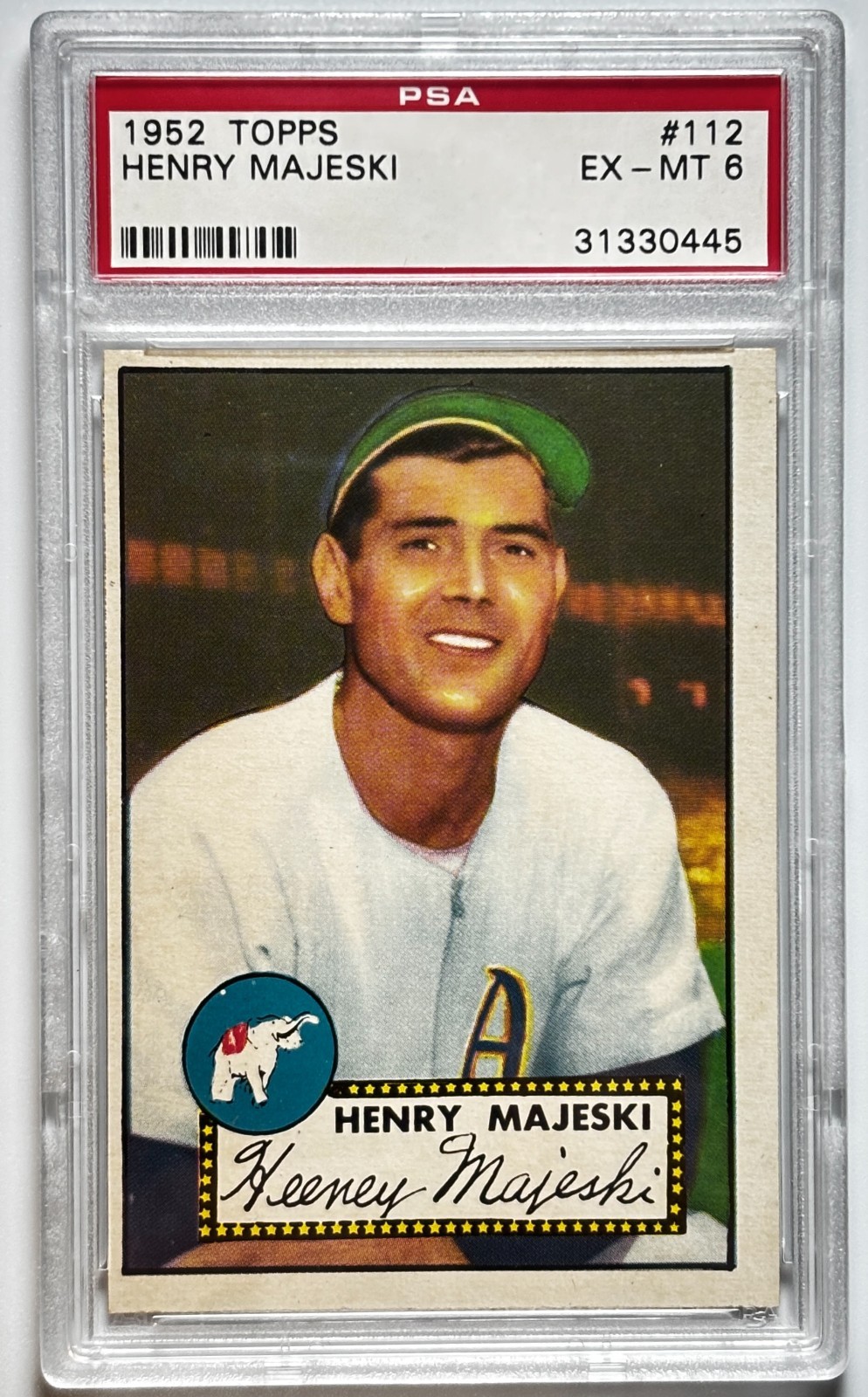 1952 TOPPS #112 HANK MAJESKI PSA 6 EX-MT