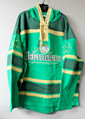 New NHL New York Islanders Lacer style Shamrock mid weight cotton hoodie men XL