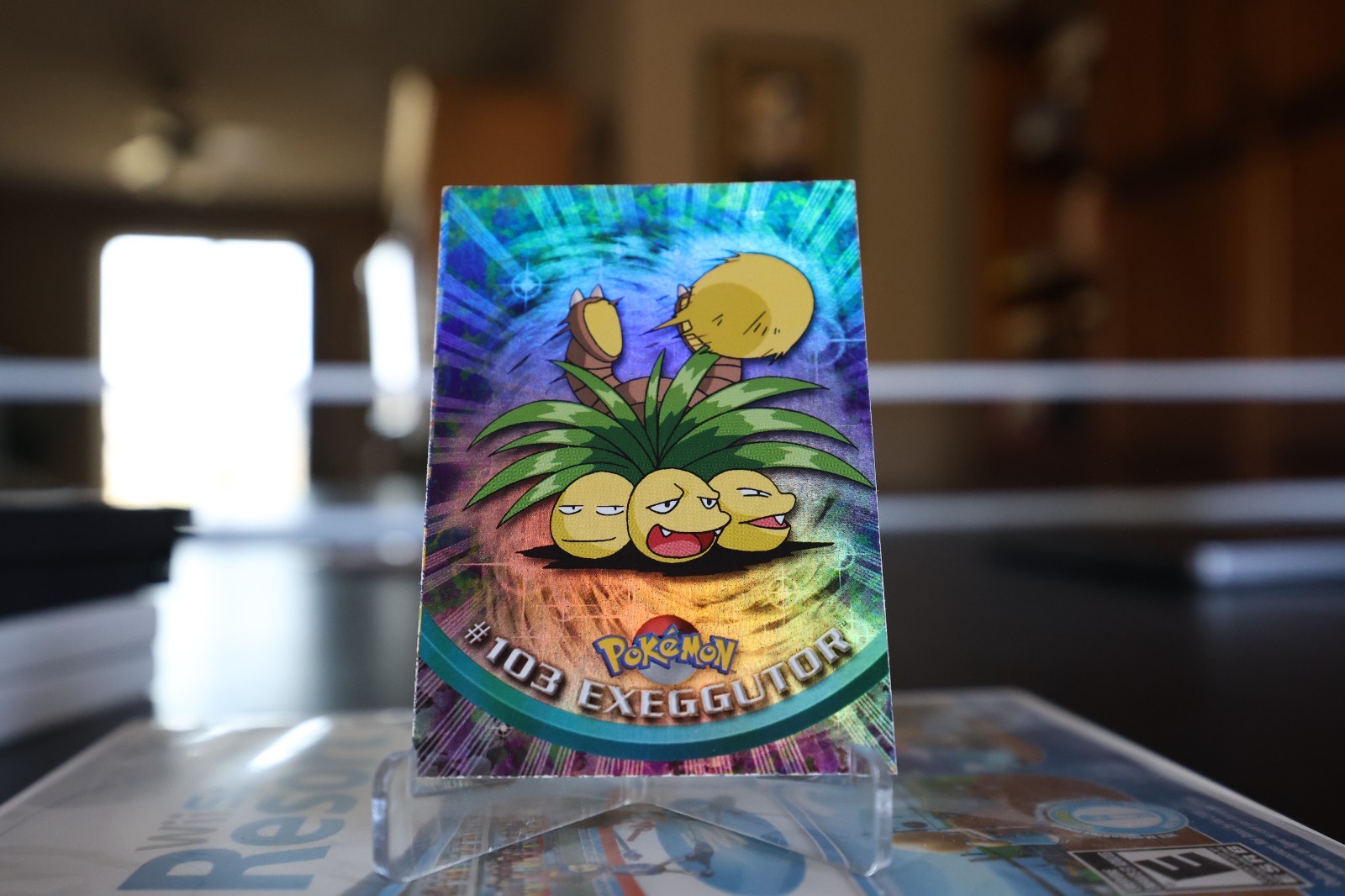 Topps Pokemon Card Exeggutor #103 Rainbow Holo Blue Label First Print