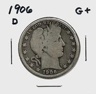 1906 "D" Barber Half Dollar***G+***