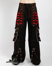 Gothic Black  Red Tripp Pant Bondage Punk Rock Dead Threads Baggy Pant