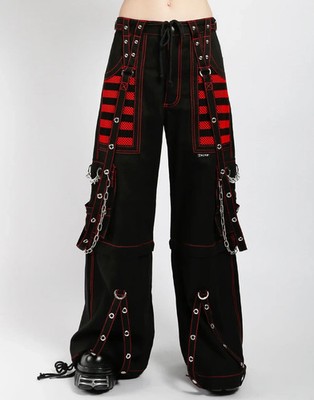 Gothic Black & Red Tripp Pant Bondage Punk Rock Dead Threads Baggy Pant