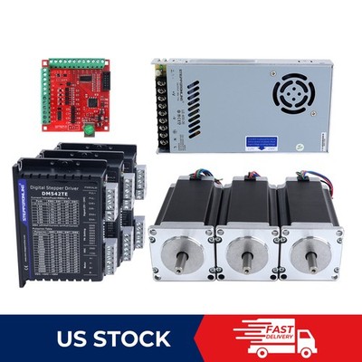 STEPPERONLINE 3 Axis Nema 23 Stepper Motor 425oz.in &Driver & 36V Power CNC Kit