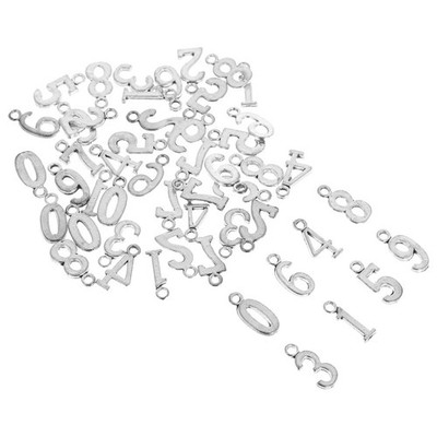  50 Stück Nummer 0-9 DIY Zubehör für Bastelarmbänder Halskette Schlüsselbund