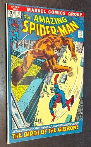 AMAZING SPIDER MAN #110 (Marvel Comics 1972) -- Bronze Age Gibbon -- FN (A)