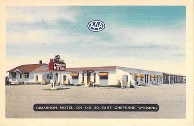 Cimarron Motel Cheyenne Wyoming Vintage Linen Postcard AAA US 30