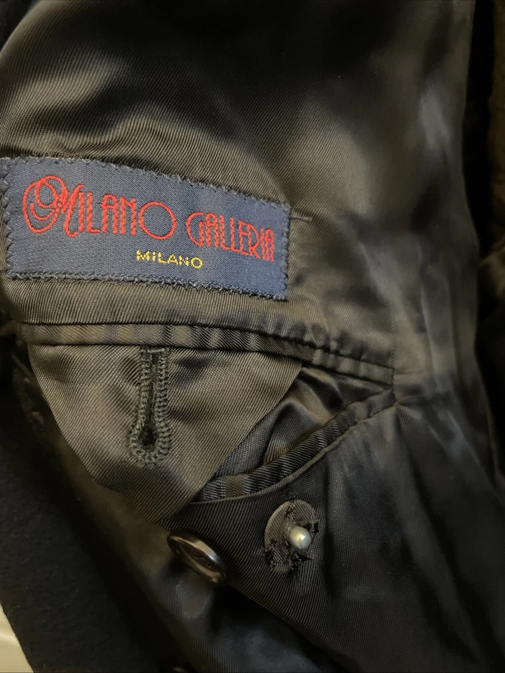 Milano Galleria Cashmere Black Overcoat Size 46  - Image 3 of 4